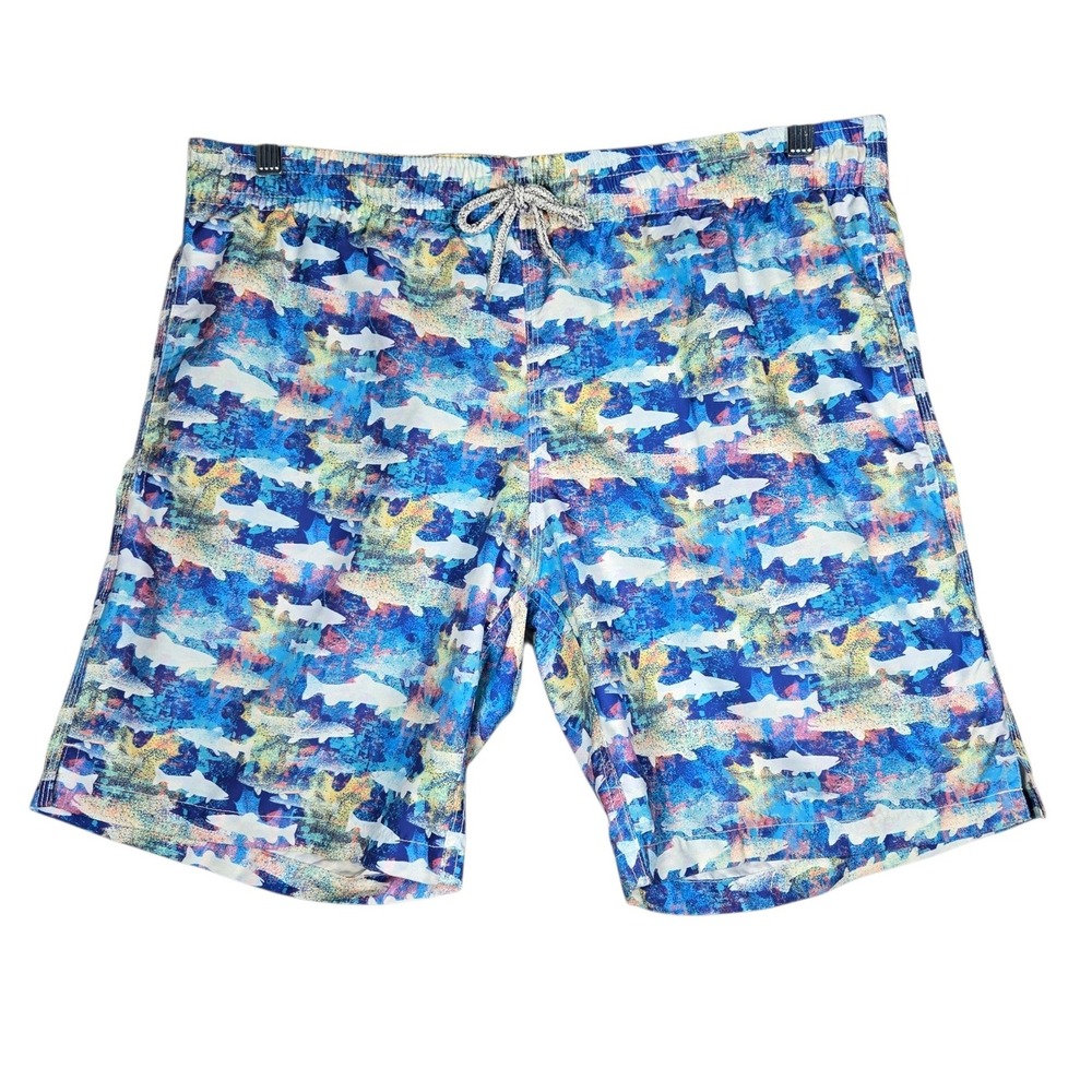 Michaels Swim Trunks Mens Large Shark Print Cyclist Liner Board Shorts Surf